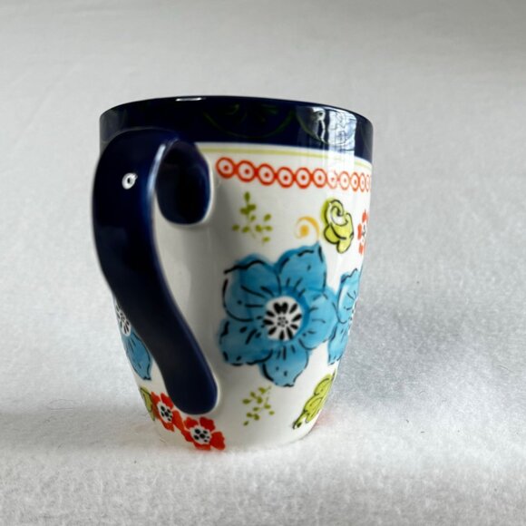 Dutch Wax Coastline Imports Coffee Tea Cup Mug Hand Painted Blue Floral READ - Picture 4 of 8
